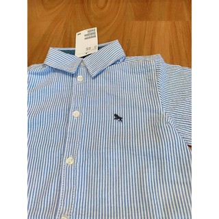 Áo sơ mi kẻ xanh H&m Auth