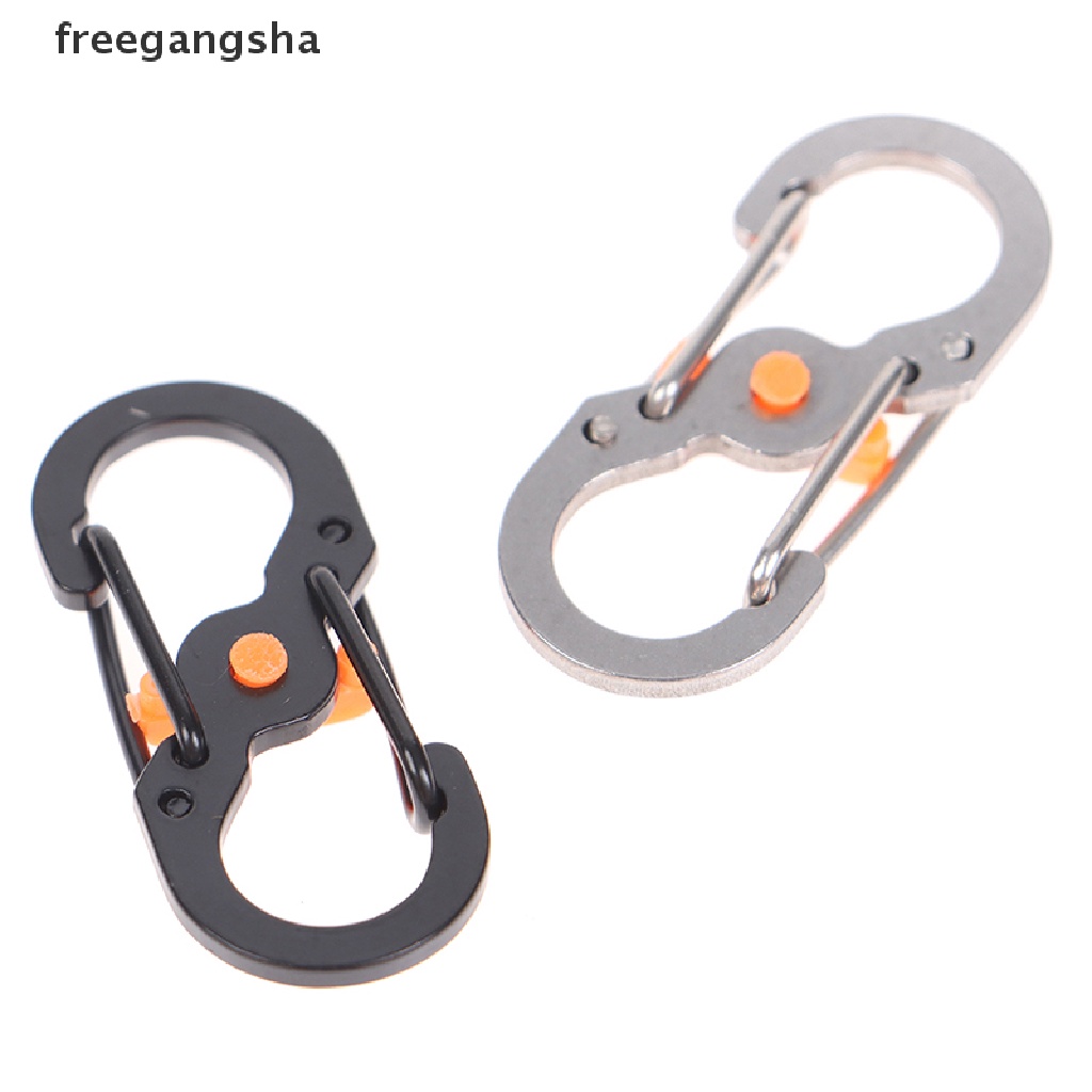 Móc khóa cài carabiner có đầu móc hình chữ S số 8 dành cho cắm trại leo núi ngoài trời