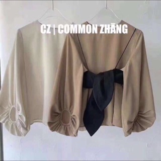 Set áo tay bồng gile nơ buộc