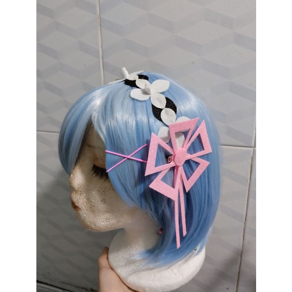 Cài tóc rem + ram cosplay , kẹp xước mái 7 màu