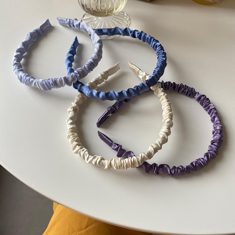 Băng đô màu trơn xếp ly thời trang xinh xắn cho nữ