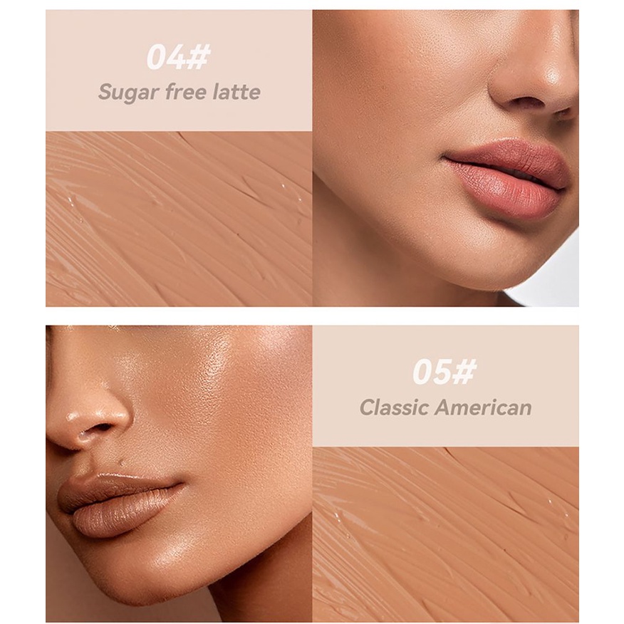 Kem nền ROYUES dạng lỏng tự nhiên với lớp che phủ cao 5 tông màu tuỳ chọn 20g Kem nền dạng lỏng COD