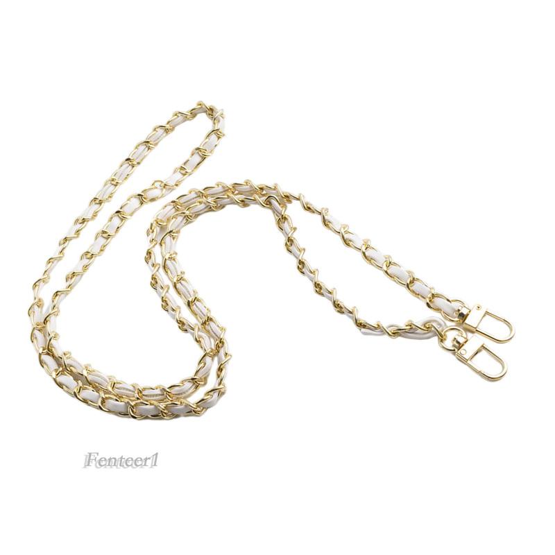 [Fenteer1] Dây Xích Kim Loại Và Da Đeo Túi Xách 47 inch DIY