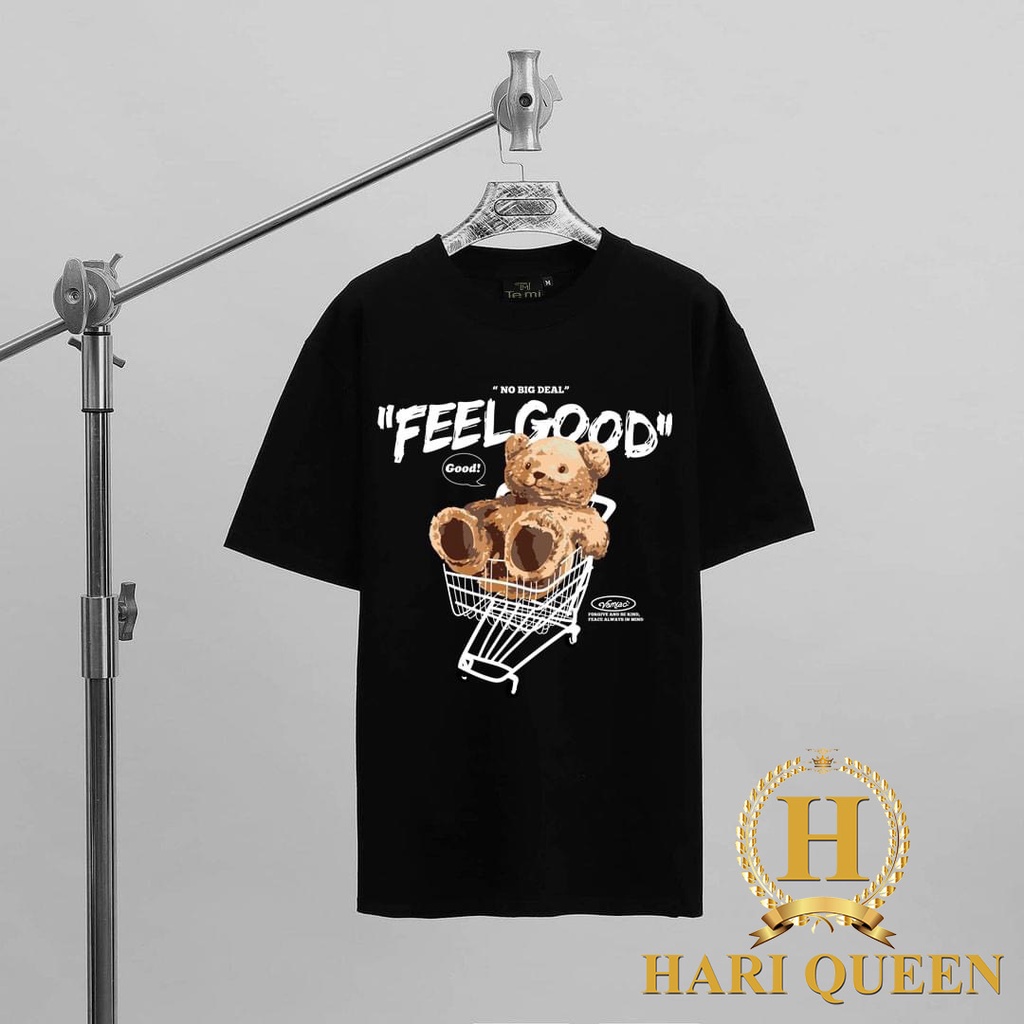 [FREESHIP ĐƠN TỪ 50K] Áo Thun Nam Nữ Gấu Feel Good Streetwear Áo Phông Nam Form Rộng Basic Cotton Oversize