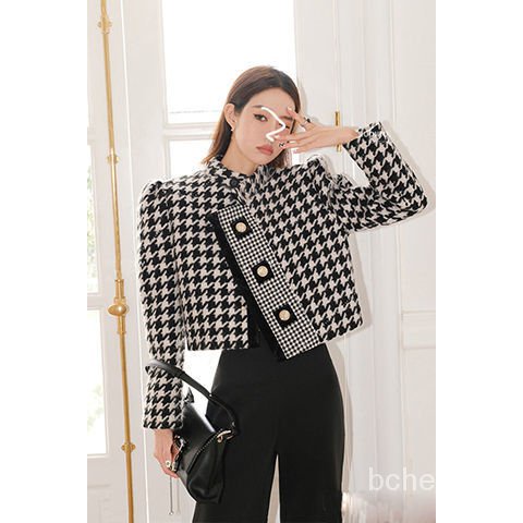 áo khoác dạ nữ dáng ngắn cài khuy cổ điển sang trọng thanh lịch thu đông 2021 | BigBuy360 - bigbuy360.vn