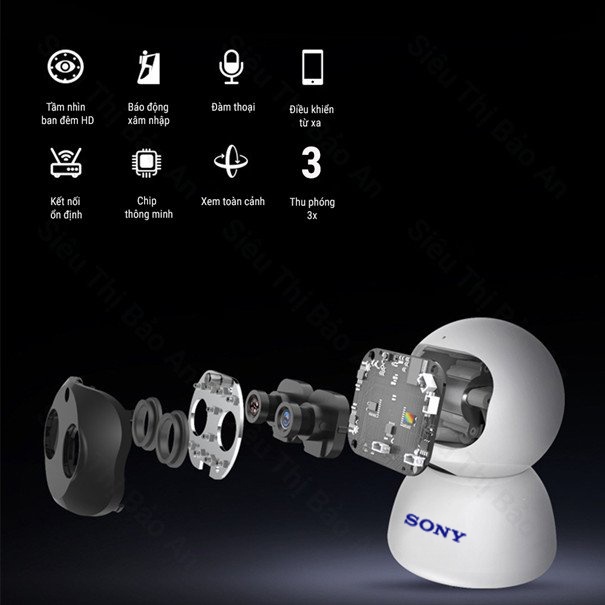 Camera wifi SONY Zoom SM400-CT 10X hình ảnh sắc nét - Đàm thoại 2 chiều - Hồng ngoại xem đêm - Bảo hành 12 tháng