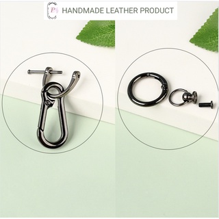Móc móng ngựa móc tròn và vít nấm phụ kiện thay thế móc khóa bao da chìa khóa móc chìa khóa MK