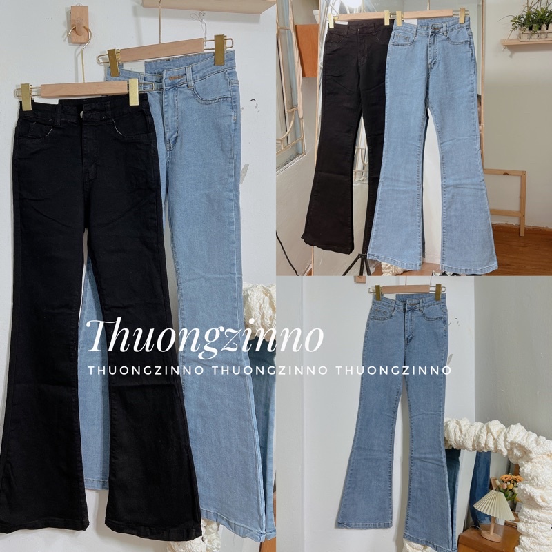 [Ảnh thật/Video] Quần jean nữ 97cm ống loe may gấu lưng cao dáng ôm skinny quần bò nữ cạp cao ống đứng loe nhẹ | WebRaoVat - webraovat.net.vn