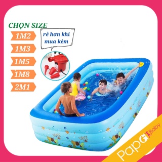Bể bơi phao cho bé thành cao 3 tầng hồ bơm hơi ❤️Đủ Cỡ❤️ chất liệu dày có TẶNG KÈM bộ vá (SIÊU SALE)