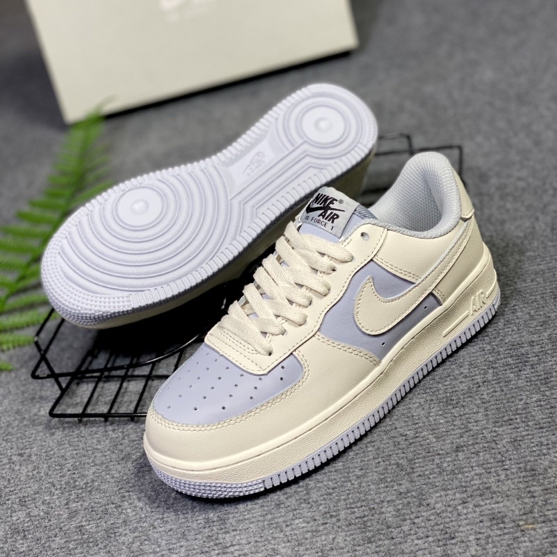 Giày thể thao AF1 Khoai Môn Trắng Xanh Kem  Giày air Force 1 Baby Blue Nam Nữ Hàng Cao Cấp Full Box Bill