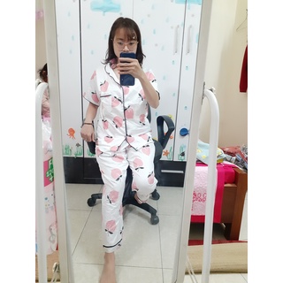 (Ib chọn mẫu) Pijama áo cộc quần dài (40~60kg tùy chiều cao)