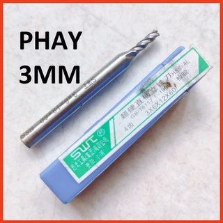 Mũi dao phay 3mm, 4 me cắt, chất liệu thép gió