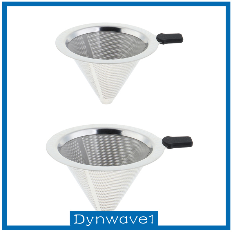 1 Phễu Lọc Cà Phê Hình Nón Màu Bạc Có Thể Tái Sử Dụng