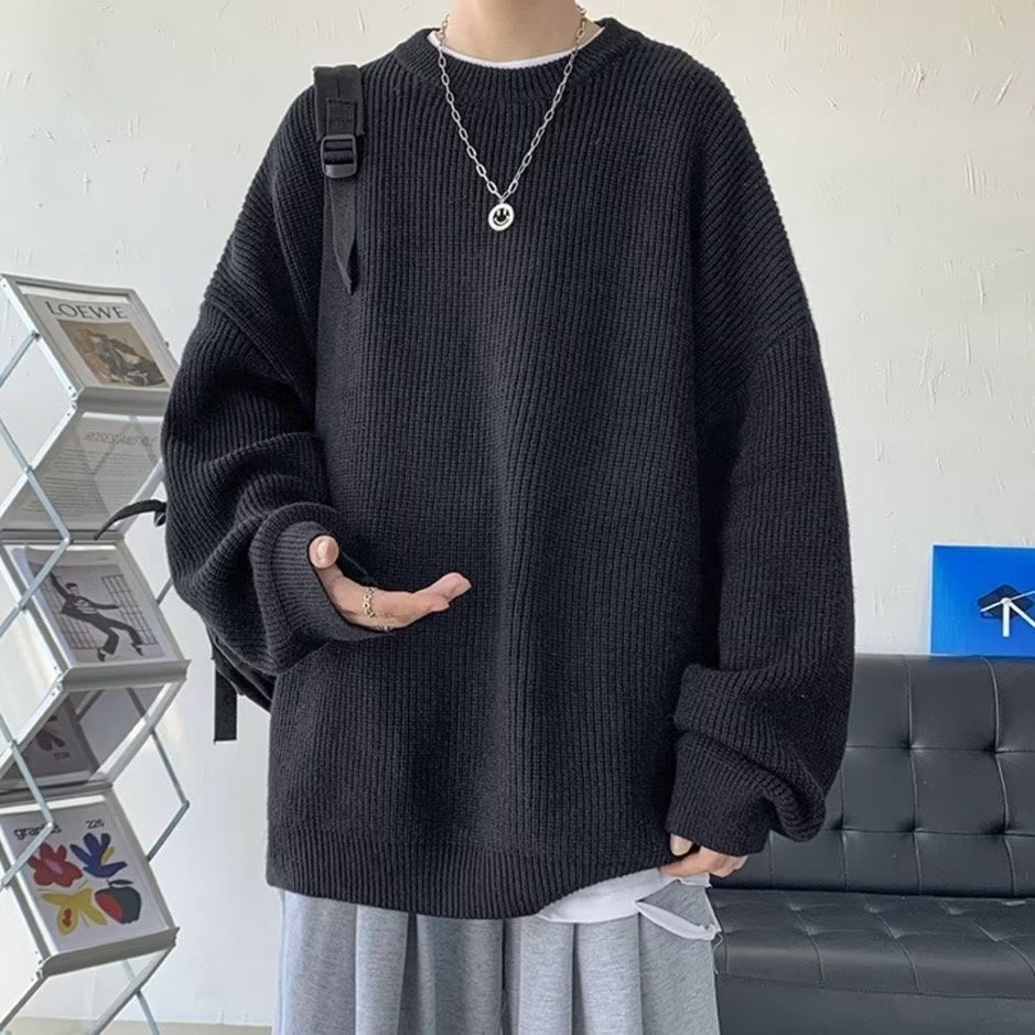 Áo Sweater Cổ Tròn Dáng Rộng Màu Trơn Thời Trang Trẻ Trung Cho Nam Nữ áo len nữ form rộng áo len đẹp áo len nam hàn quốc áo sweater unisex