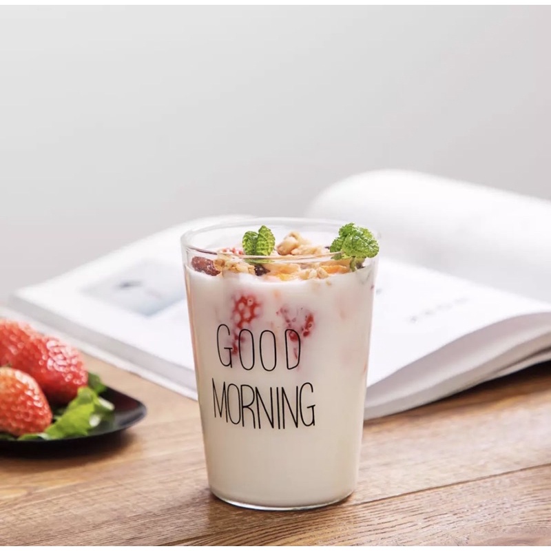 Cốc thuỷ tinh Good Morning Nice to meet you