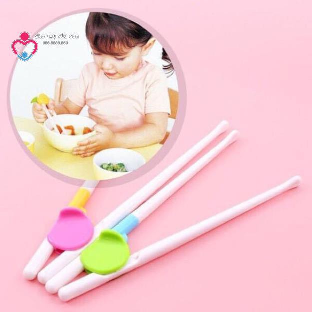 Đũa tập ăn cho bé đồ dùng ăn dặm hàng xk, đũa nhựa, đũa tập gắp