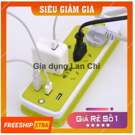 Ổ cắm điện đa năng chống giật cao cấp với 3 cổng USB