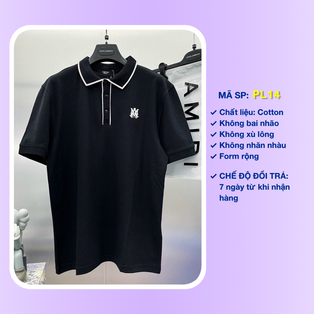 Áo polo nam thể thao logo CM thêu form rộng áo thun ngắn tay cổ bẻ cotton cá sấu cao cấp PL14