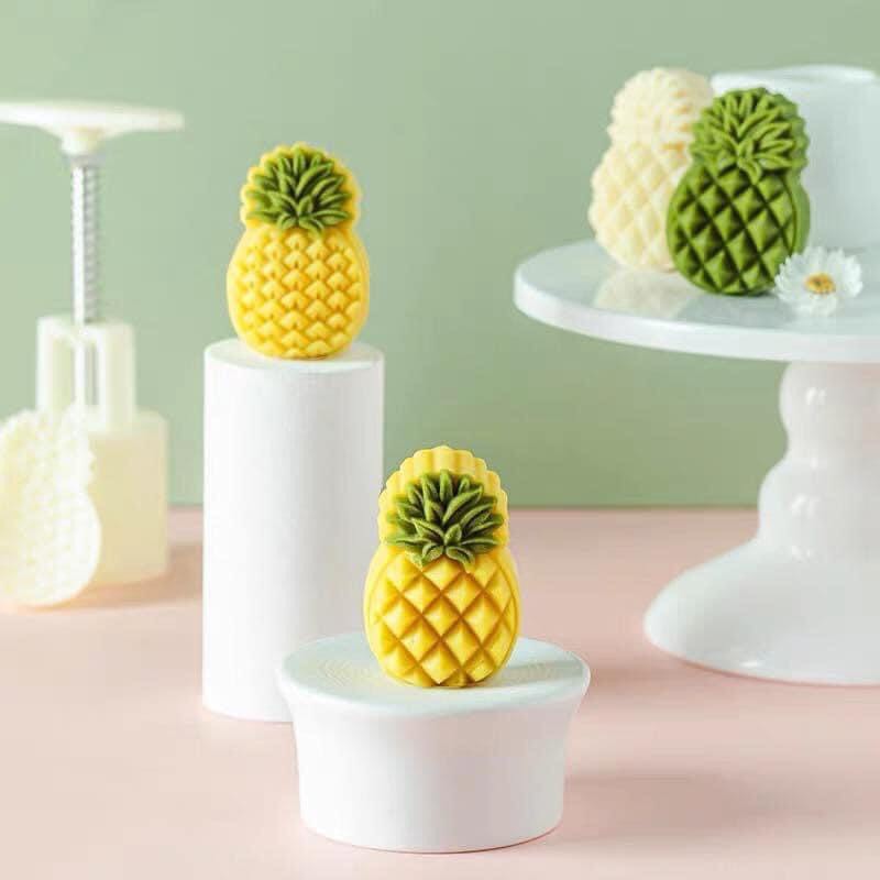 Khuôn trung thu lò xo 4 mặt trái dứa 50-75g