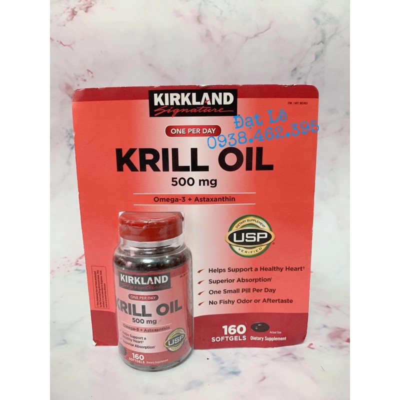 Dầu nhuyễn thể Kirkland Krill Oil 500mg 160 viên