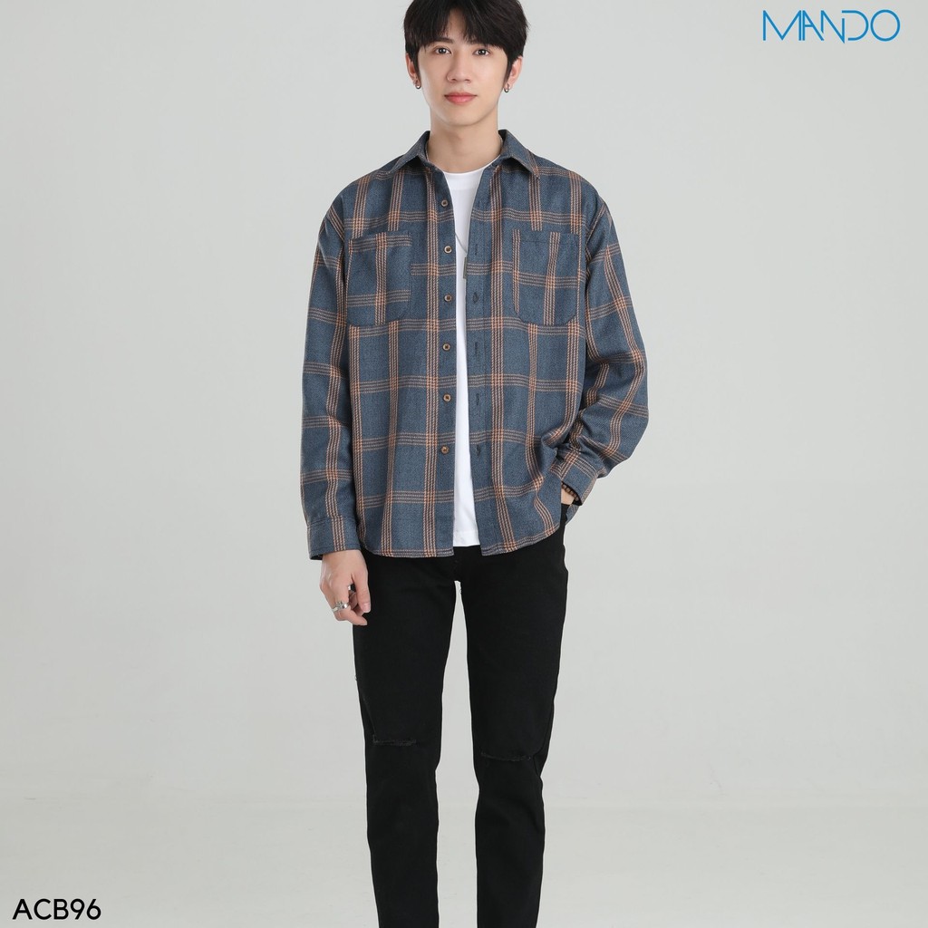 Áo Sơ Mi Caro Nam Kẻ Nâu MANDO Form Rộng Chất Vải Dạ Mỏng Dài Tay Kiểu Dáng Basic Unisex Thời Trang HànQuốc ACB96-SHT005 | BigBuy360 - bigbuy360.vn