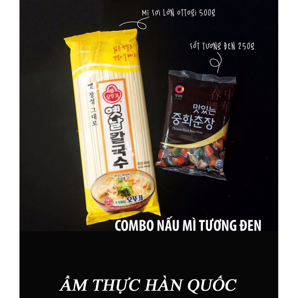 (COMBO MÌ TƯƠNG ĐEN) 500GR MÌ SỢI LỚN OTTOGI + 250GR SỐT TƯƠNG ĐEN