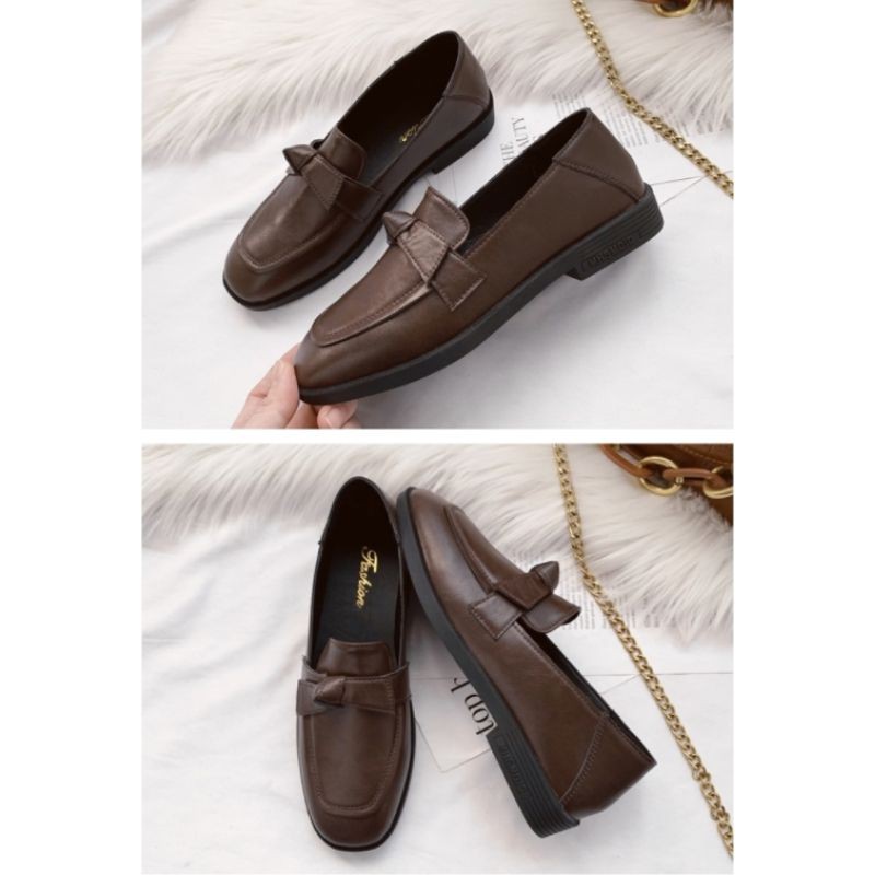 Giày oxford Da Nữ Retro Gót Thấp Da Mềm Phong Cách Anh MPS249 - Mery Shoes