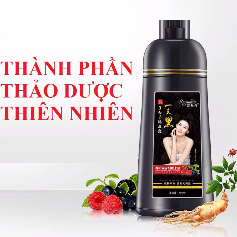 GỘI LÀ ĐEN TÓC - GỘI NHUỘM PHỦ BẠC 400ML