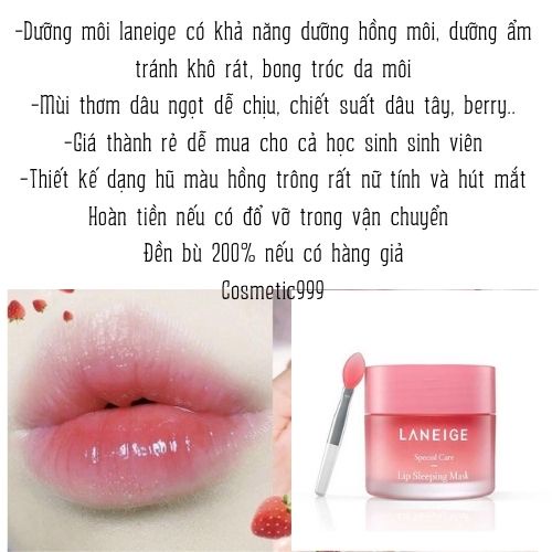 Son dưỡng môi,mặt nạ ngủ môi laneige 20g lip sleeping mask berry hàn quốc chính hãng-Cosmetic999
