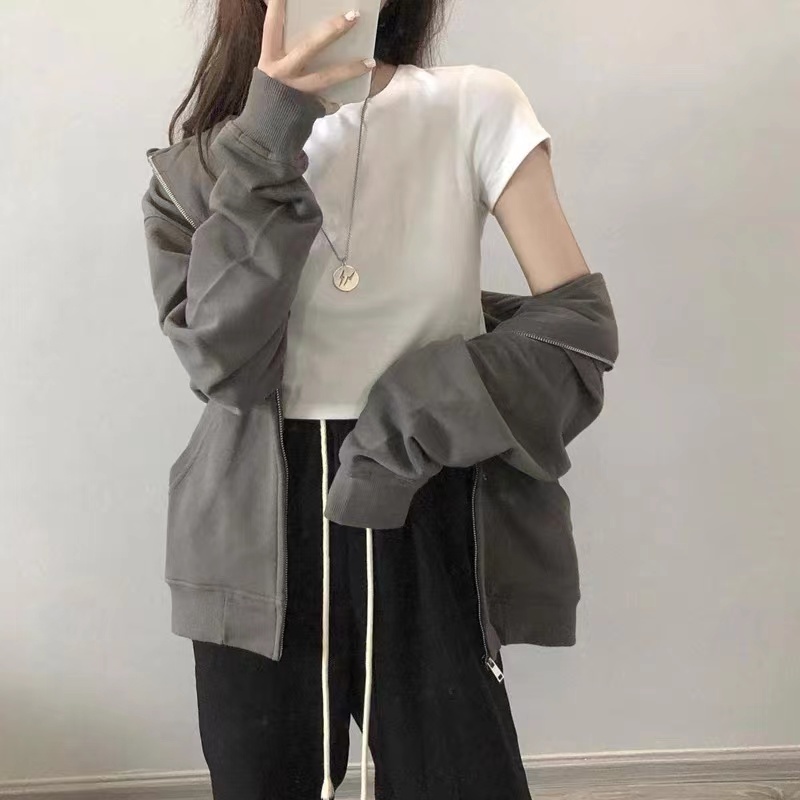 Áo Khoác Hoodie Dáng Rộng Thời Trang Xuân Thu Cho Nữ