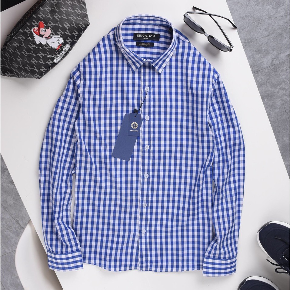 Áo sơ mi nam kẻ caro vuông cao cấp, chất vải cotton mềm mịn phong cách thời trang công sở (SMKV) | BigBuy360 - bigbuy360.vn