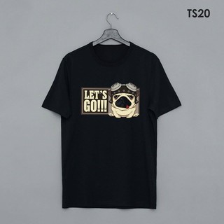 [HOT 2020] Áo thun cute "Let's Go Pug" - Áo thun tay ngắn form rộng vải thun 100% co dãn 4 chiều - Full size