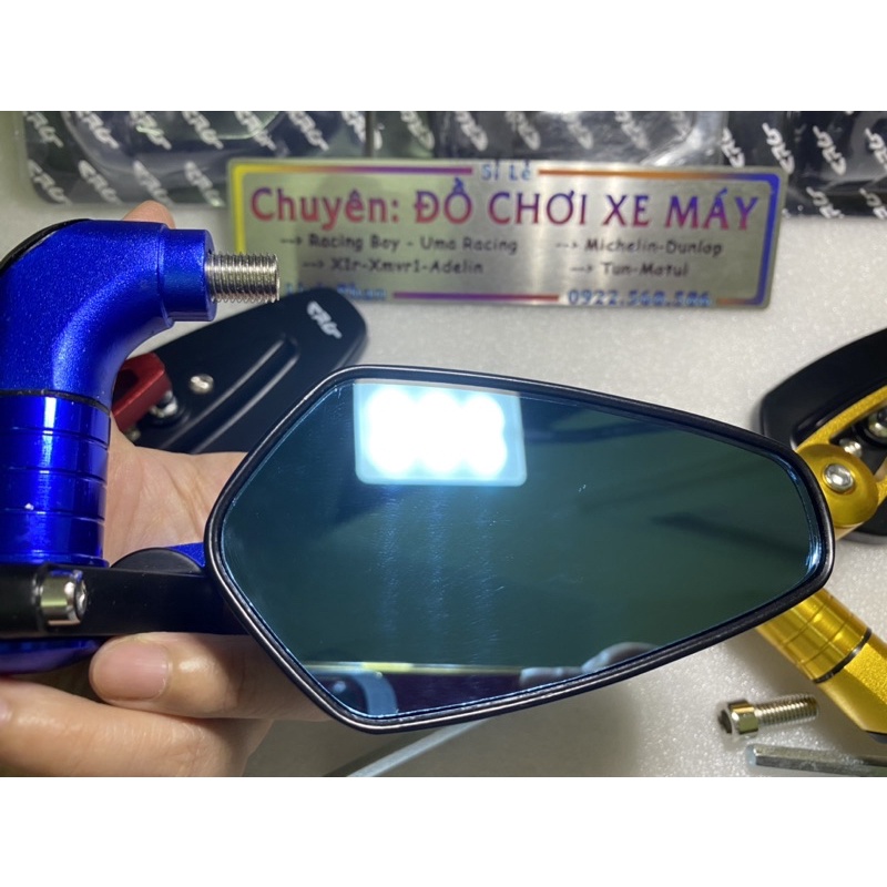Gương gù chân gương vát Thái Lan CRG lắp xe máy - gương kính chiếu hậu thời trang xe máy - mặt gương màu xanh chống chói