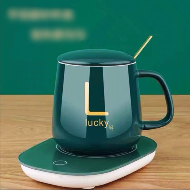 [KHUYẾN MÃI SỐC ] Bộ cốc hâm nóng đồ uống , sữa cafe kèm thìa vàng  Lucky