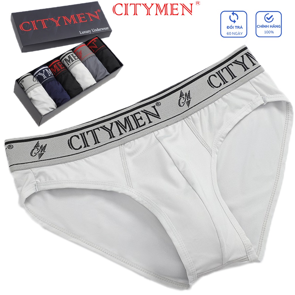 Hộp 6 Quần Sịp Nam CITYMEN Chất Liệu Thun Lạnh, Co Giãn 4 Chiều, Nhiều Màu, Kháng Khuẩn, Khử Mùi Tốt