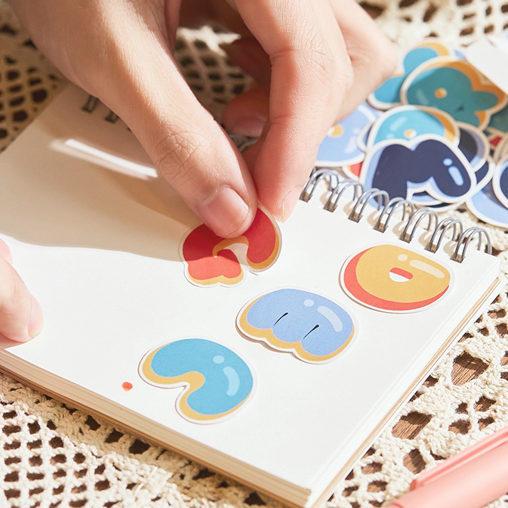 Miếng Dán Trang Trí Hộp Sổ Nhật Ký In Chữ DIY Sáng Tạo