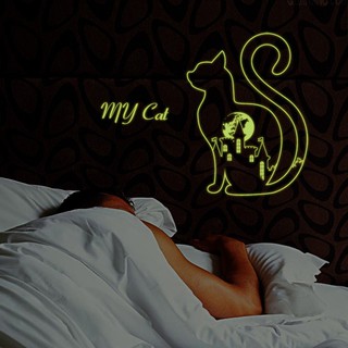 Miếng Dán Tường Dạ Quang Trang Trí Hình Mèo