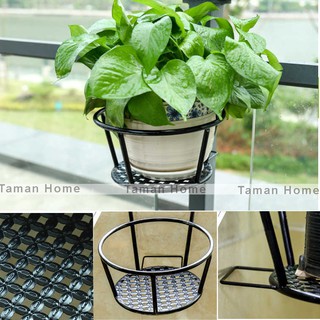 [Loại 1 Siêu Bền Chắc] Móc đỡ chậu ban công đáy hoa văn màu trắng