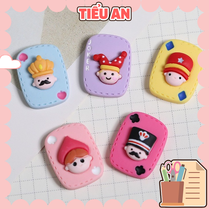Charm (C602) slime/ Dụng Cụ Charm Trang Trí [Ko Keo &amp; Nút] Hình Icon Lá Bài Cute - Giá 1 charm