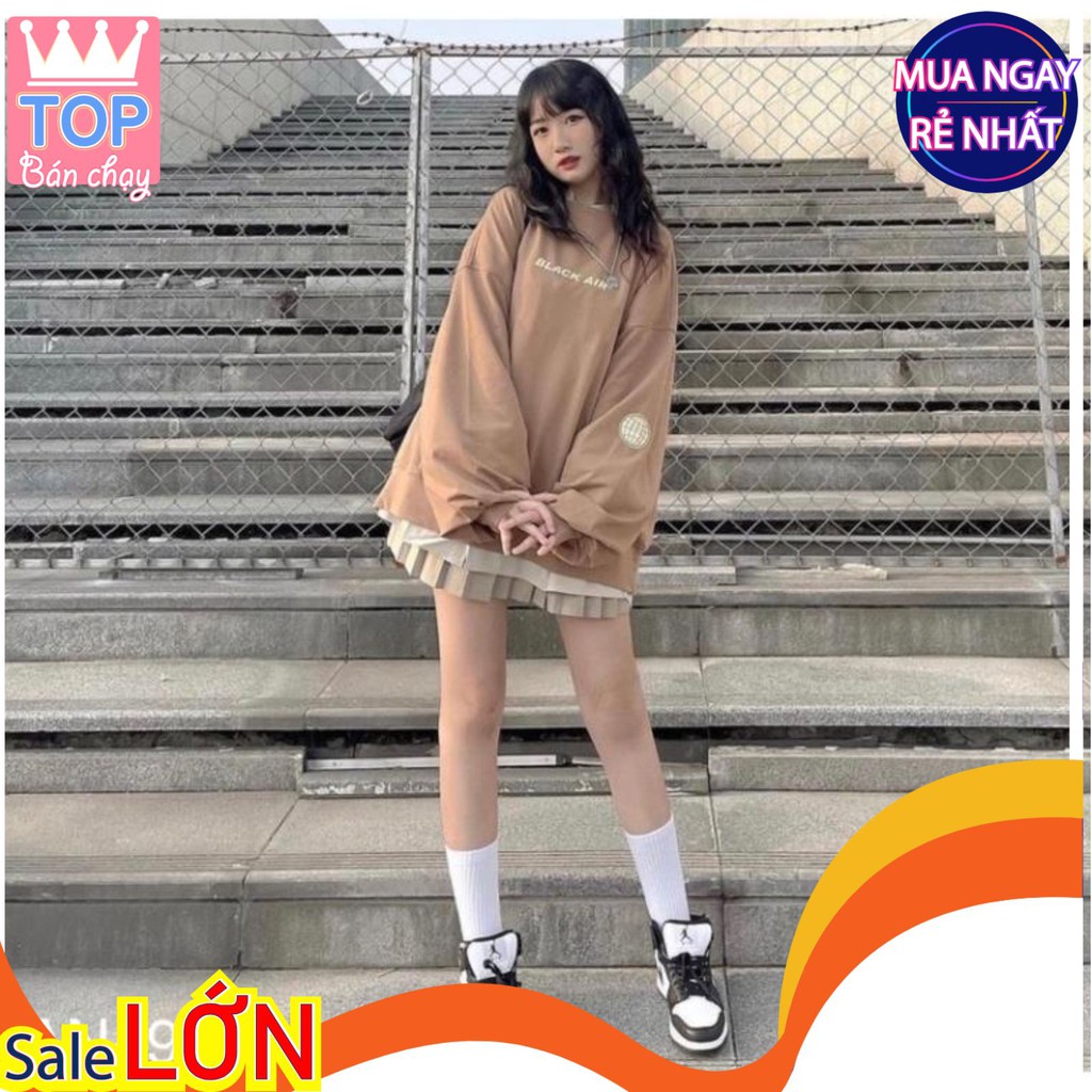 ÁO SWEATER NỈ BLACK AIR MÀU NÂU BE TAY BỒNG FREESIZE, ÁO SWEATER UNISEX NAM NỮ CÁ TÍNH DT91 | BigBuy360 - bigbuy360.vn