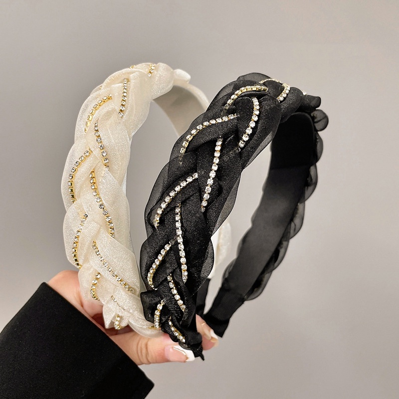 Băng Đô Vải Lưới Thắt Bím Bản Rộng Thời Trang Cho Nữ