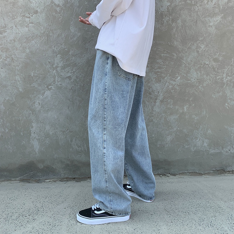 Quần jean dài dáng rộng thời trang Quần jean nam baggy phong cách Hàn Quốc thời trang thể thao giản dị unisex  jeans