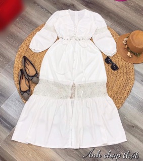 Đầm maxi viền ren boho vintage ❤️❤️❤️ (ảnh thật )