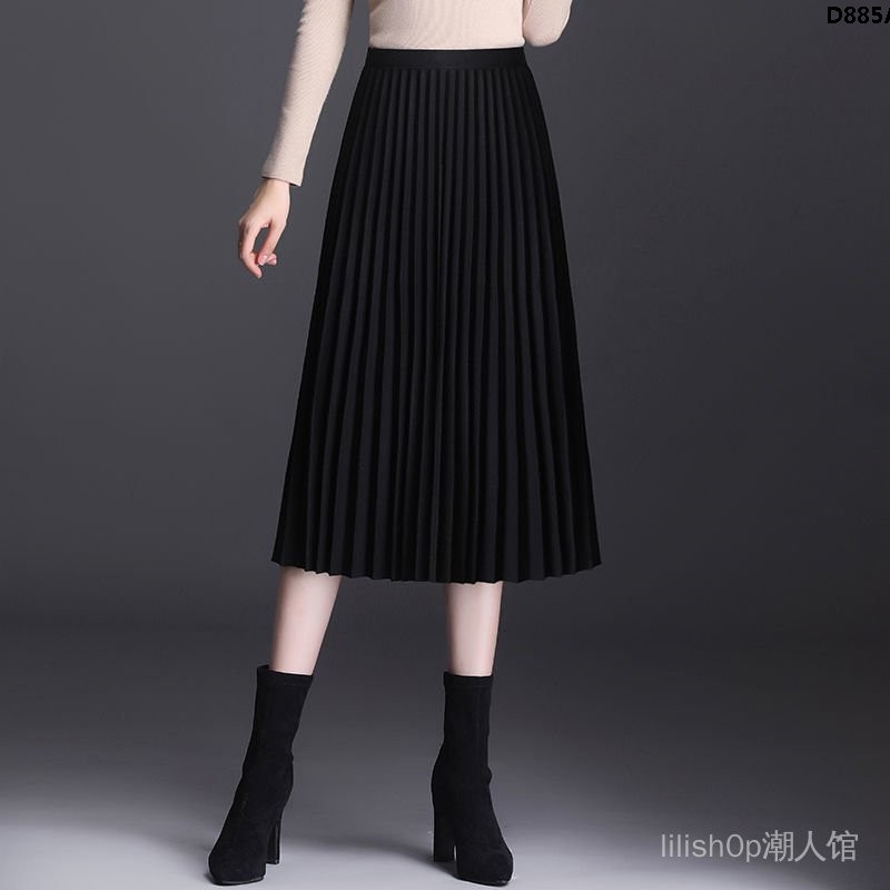 Chân Váy Chữ A Vải Len Mỏng Xếp Ly Lưng Cao Thời Trang 2020 | BigBuy360 - bigbuy360.vn