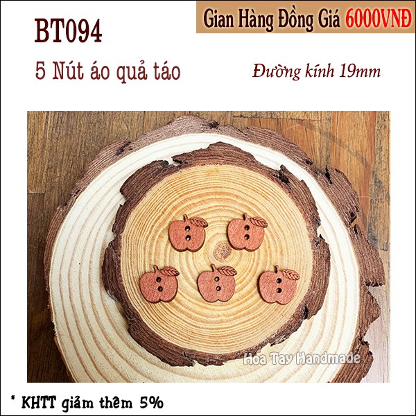 Nút gỗ quả táo BT094