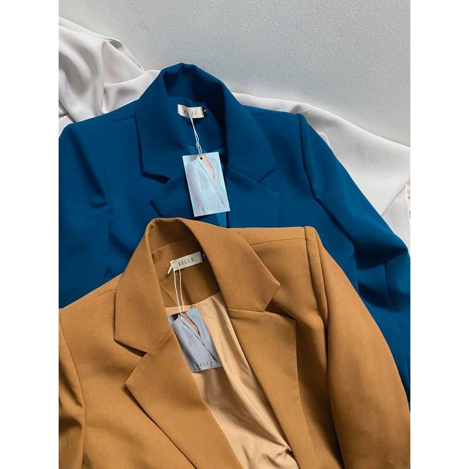 Áo vest blazer thắt eo dáng suông 2 lớp