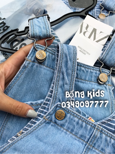 Short Yếm Bé Trai Denim Túi Chia ZR