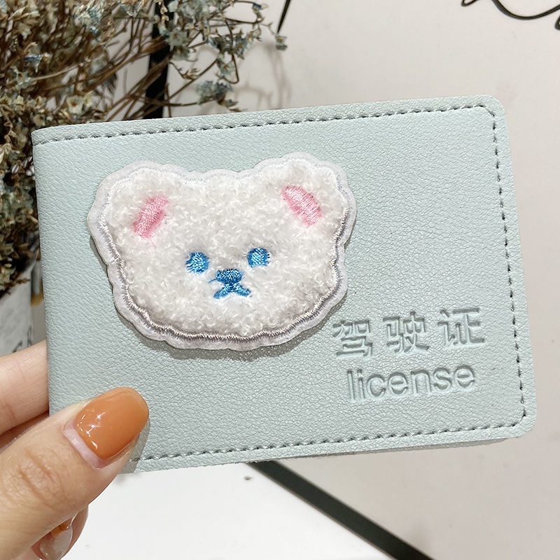 Ví da đựng bằng lái xe hình chú gấu hoạt hình đáng yêu tiện lợi dành cho nữ