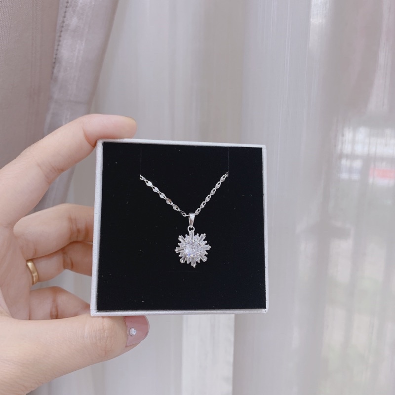 Dây chuyền Bạc hoa tuyết đính đá, Vòng cổ Bạc nữ bông tuyết gắn đá cao cấp TUNASILVER, 𝐂𝐚𝐦 𝐤𝐞̂́𝐭 𝐜𝐡𝐮𝐚̂̉𝐧 𝐁𝐚̣𝐜