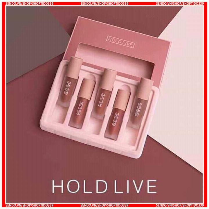 Một Set 5 Cây Son Kem Nhung Holdlive Light Matte Lip Glaze Suit